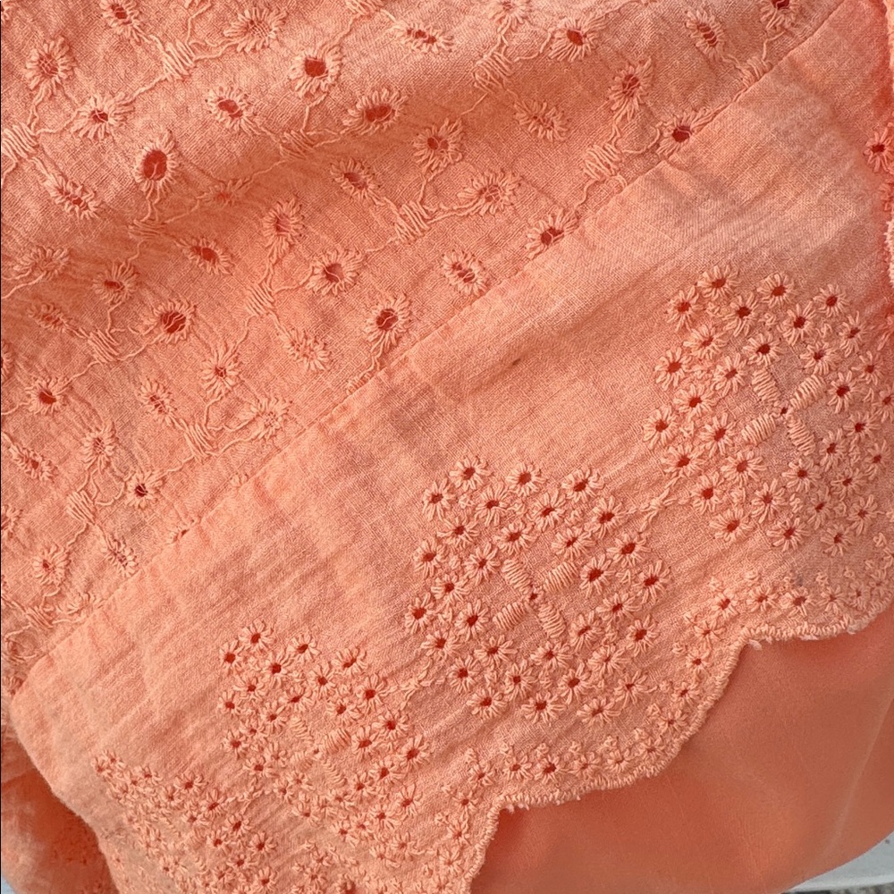 ❣️HOST PICK❣️Eyelet Mini Dress in Tangerine - Picture 7 of 9